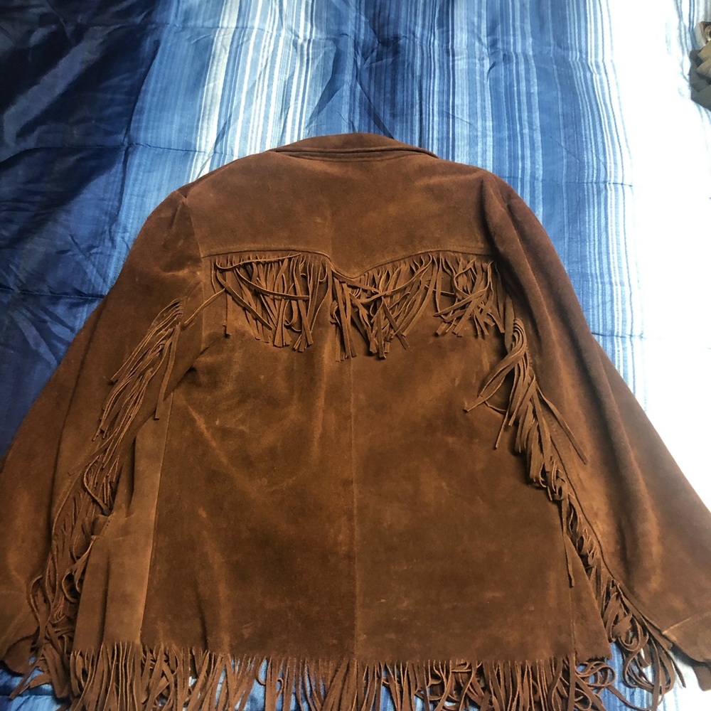 Vintage mens brown leather western outdoor wear jacket size 38 tall by Sears - Picture 3 of 13